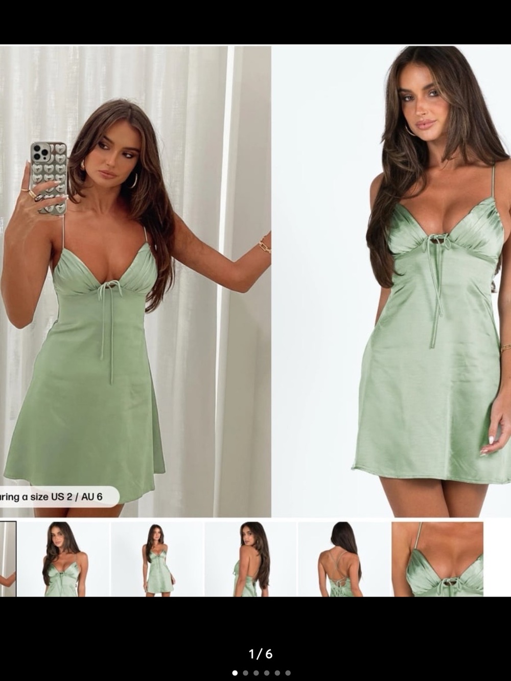 Princess Polly - Cosmo Mini Dress Sage Green